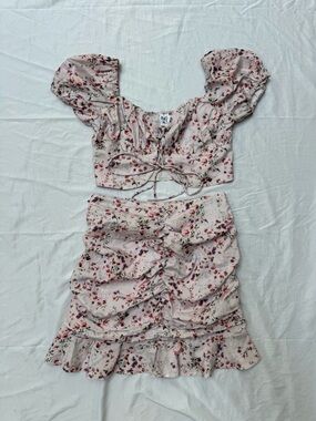 Princess Polly Blush Pink Smocked Floral Top